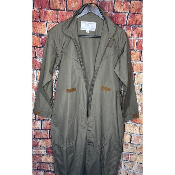 Flight Suit Work Coveralls Air Force Overalls Utility Jump Military Medium Green - Picture 6 of 8